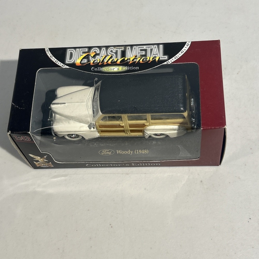 Ford 1948 Woody Car 1:43 Toy Collector Ed Yat Ming White Station Wagon Utility